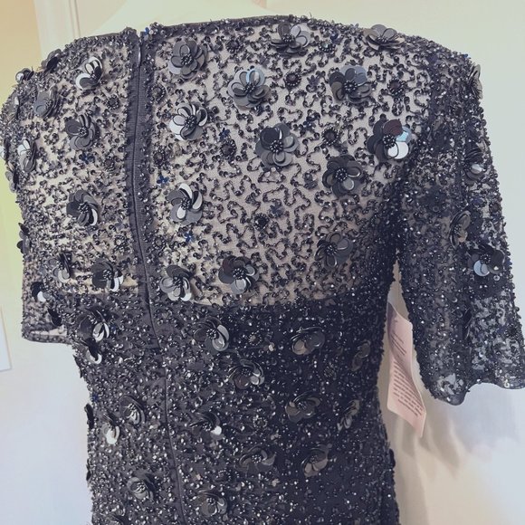 Adrianna Papell Navy Sequin Dress - Picture 14 of 16